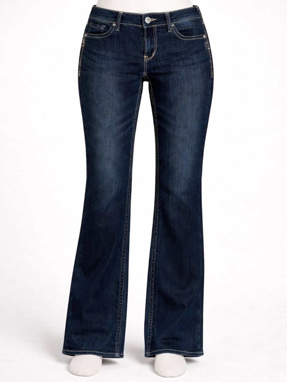 Silver Aiko Low Rise Bootcut Jeans